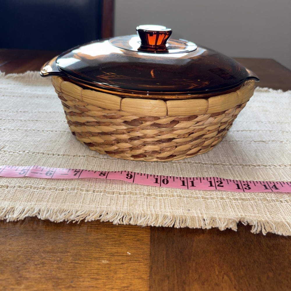 Anchor Hocking‎ Fire King #437 Amber Casserole Dish with Lid  & Basket 1-1/2 QT